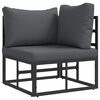 vidaXL Garden Sofa Set with Cushion 4 pcs Black Aluminium