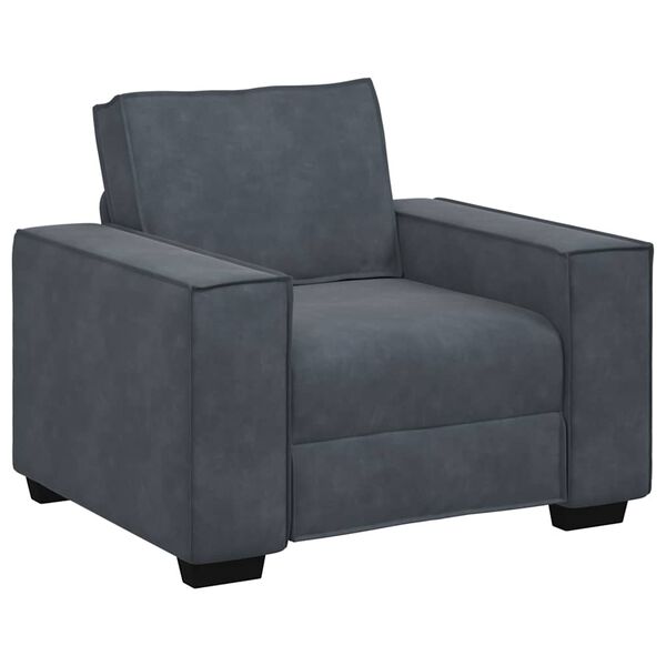vidaXL Sofa Chair Dark gray Velvet One Seater Durable Armchair