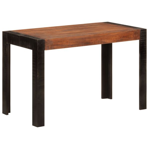 vidaXL Dining Table Honey brown, Black Solid mango wood 47.2x23.6x29.9 in