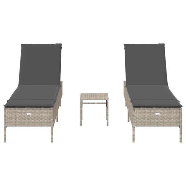 vidaXL Sun Lounger Set Light Grey