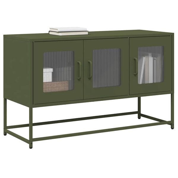 vidaXL TV Cabinet Olive Green Cold-rolled Steel Small TV Cabinet