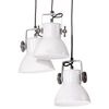 vidaXL Hanging Lamp White and Black Iron Medium Industrial
