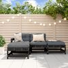 vidaXL Garden Lounge Set Black Solid pine wood, Plywood, Oxford fabric