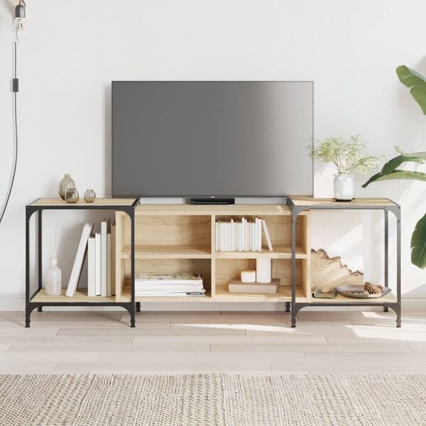 vidaXL TV Cabinet Sonoma Oak Engineered wood, Metal