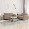 vidaXL Sofa Set Cappuccino Faux leather, metal, textilene, plywood