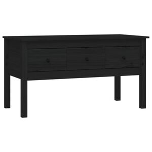 vidaXL Coffee Table Black Solid Pine Wood Medium Coffee Table
