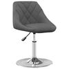 vidaXL Swivel Dining Chair Set of 2 Dark Grey Velvet, Chrome Steel Small