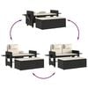vidaXL Garden Bench Black and Cream White