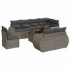 vidaXL Garden Sofa Set Grey PE Rattan, Powder-Coated Steel, Tempered Glass