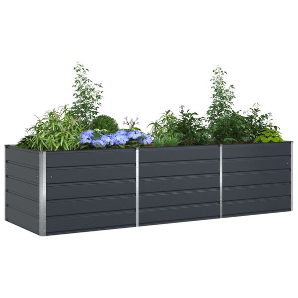 vidaXL Planter Anthracite 195 x 100 x 45 cm Galvanised Steel