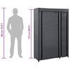 vidaXL Folding Wardrobe Gray Fleece fabric cover and steel frame