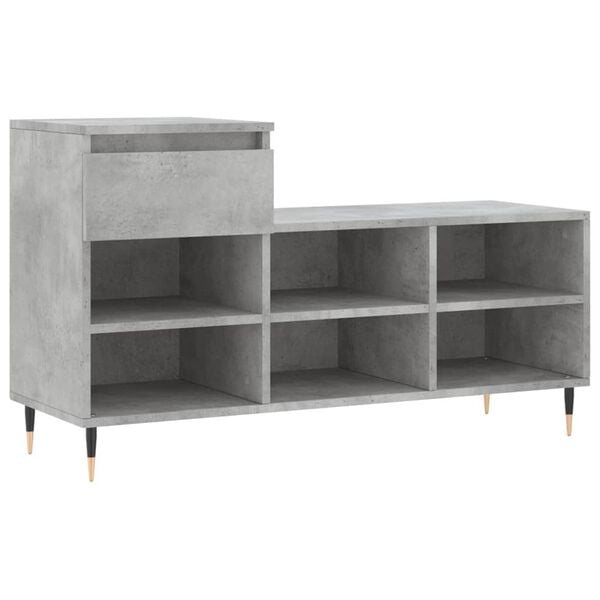 vidaXL Shoe Cabinet Concrete Grey 40.2x14.2x23.6" Engineered Wood