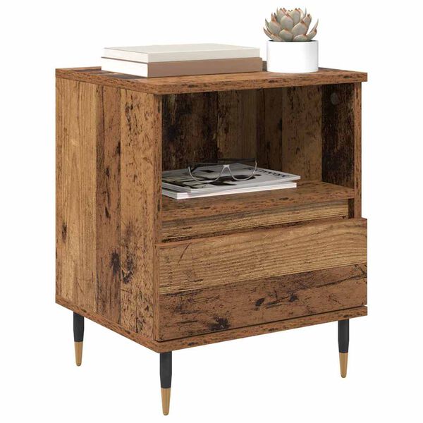 vidaXL Bedside Cabinet 2 pcs Old Wood 15.75 x 13.78 x 19.69 in
