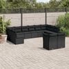 vidaXL Garden Sofa Set Black PE Rattan, Powder-Coated Steel 12 Piece