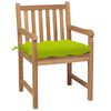 vidaXL Patio Chair Set of 4 Bright Green Solid Teak Wood, 100% Polyester