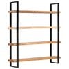 vidaXL Bookcase Natural Wood, Black Solid Acacia wood, Iron Large
