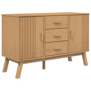 vidaXL Sideboard Brown Solid pine wood 45 in wide sideboard Sideboard