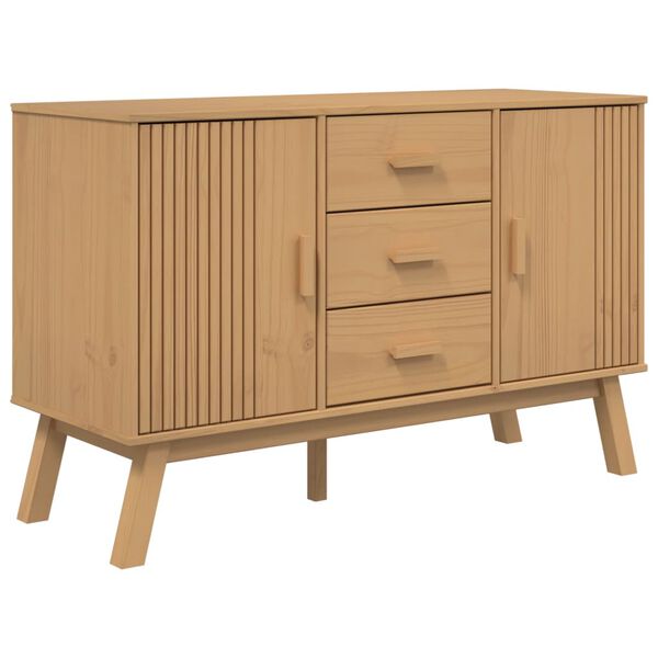 vidaXL Sideboard Brown Solid pine wood 45 in wide sideboard Sideboard