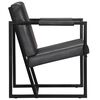 vidaXL Armchair Grey Real leather, Powder-coated steel Single Simple