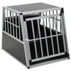 vidaXL Dog Cage Silver Aluminum and MDF 25.6 x 36.0 x 27.4 in