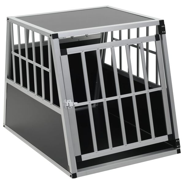 vidaXL Dog Cage Silver Aluminum and MDF 25.6 x 36.0 x 27.4 in