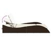 vidaXL Patio Sun Lounger Brown with cream cushions