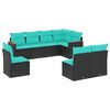 vidaXL Patio Sofa Set Black and Blue