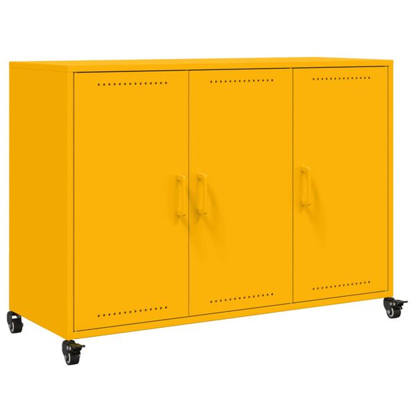 vidaXL Sideboard Mustard Yellow Cold-rolled Steel Medium Sideboard