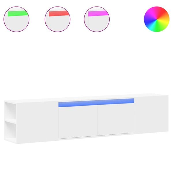 vidaXL TV Wall Cabinet White Engineered Wood Large TV Wall Cabinet