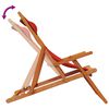 vidaXL Folding Beach Chair Set of 2 Red Solid eucalyptus wood, Polyester