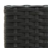 vidaXL Garden Bar Set Black PE rattan, powder-coated steel, tempered glass