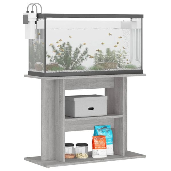 vidaXL Aquarium Stand Grey Sonoma Engineered wood 31.5 in Storage