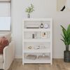vidaXL Book Cabinet White Solid pinewood Medium Book Cabinet