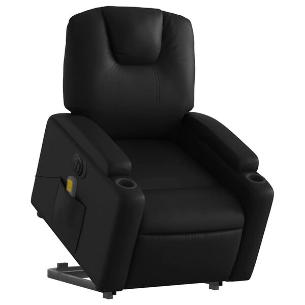 vidaXL Electric Stand Up Massage Recliner Chair Black