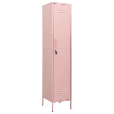 vidaXL Locker Cabinet Pink 13.8"x18.1"x70.9" Steel