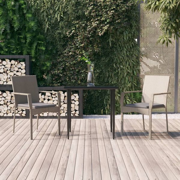 vidaXL Garden Dining Set Black and Grey