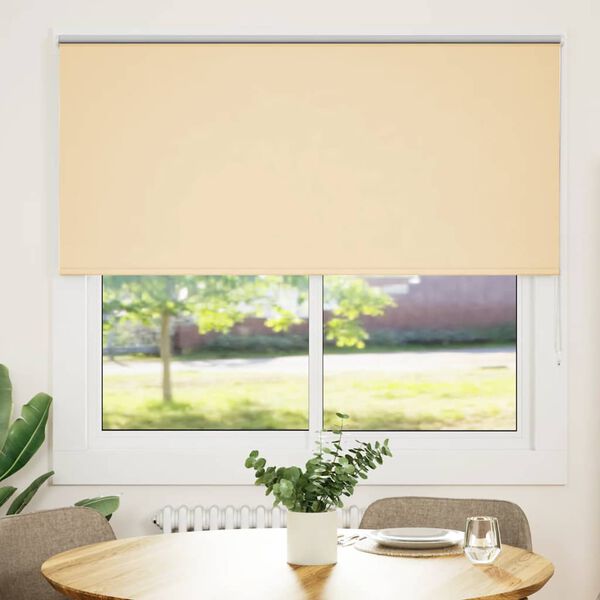 vidaXL Roller Blind Beige 100% Polyester 65x51 in Adjustable Armrests