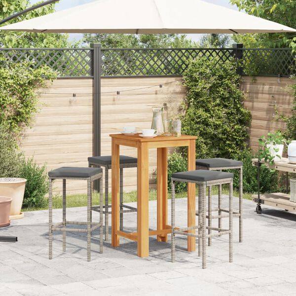 vidaXL Garden Bar Set Grey, Anthracite