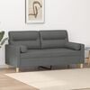 vidaXL 2-seater Sofa Dark Grey 100% Polyester, Metal, Textilene 2-Seater