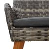 vidaXL Garden Dining Set with Cushion 7 pcs Gray and brown poly rattan