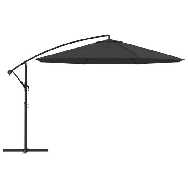 vidaXL Cantilever Garden Parasol Black Polyester, Metal Large Tiltable