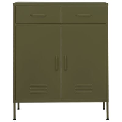 vidaXL Storage Cabinet Olive Green 31.5"x13.8"x40" Steel