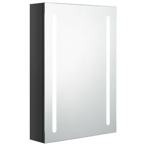 vidaXL Bathroom Cabinet Shining black MDF with melamine finish, glass
