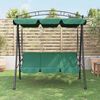 vidaXL Garden Swing Bench Green Powder-coated steel Large