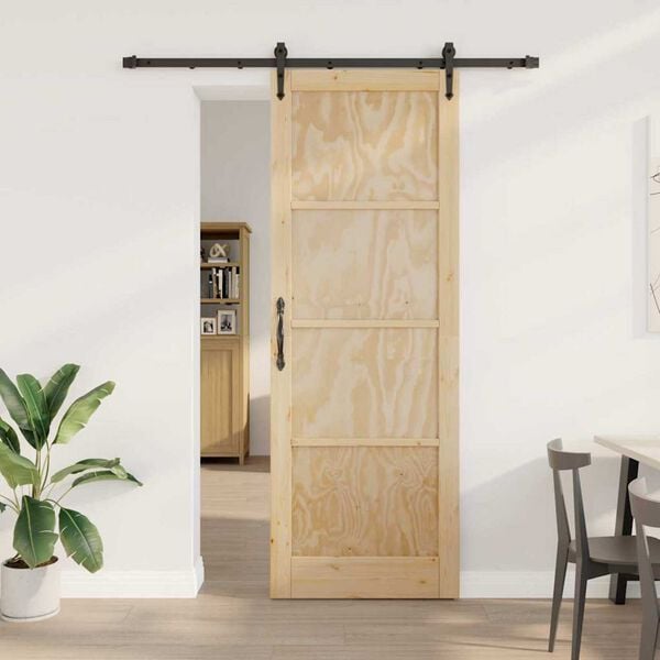 vidaXL Sliding Door ORKDAL Brown 32.68 x 91.34 in Solid Pine Wood