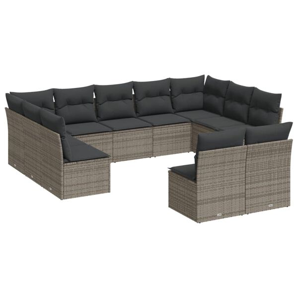 vidaXL Garden Sofa Set Grey, Dark Grey