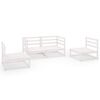 vidaXL Garden Lounge Set White Solid pine wood Medium Modular