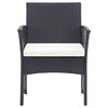 vidaXL Garden Lounge Set Black Poly Rattan Medium Removable Covers