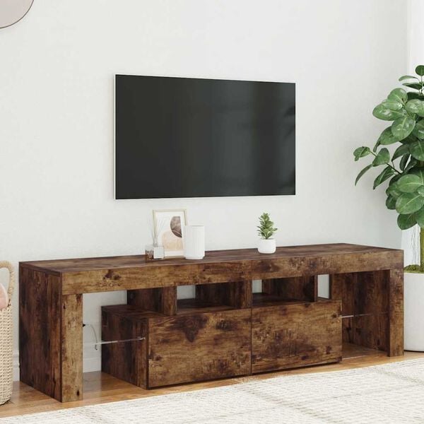 vidaXL TV Cabinet Smoked Oak Engineered Wood Large TV Cabinet