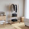 vidaXL Clothes Rack Natural Bamboo Bamboo Medium Bamboo Clothes Rack